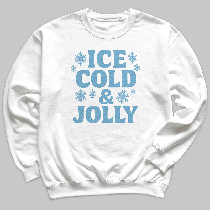Ice Cold And Jolly - Christmas Jumper Sweatshirt - Adult & Kids - All Sizes