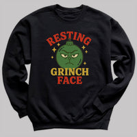 Resting Grinch Face - Christmas Jumper Sweatshirt - Adult & Kids - All Sizes