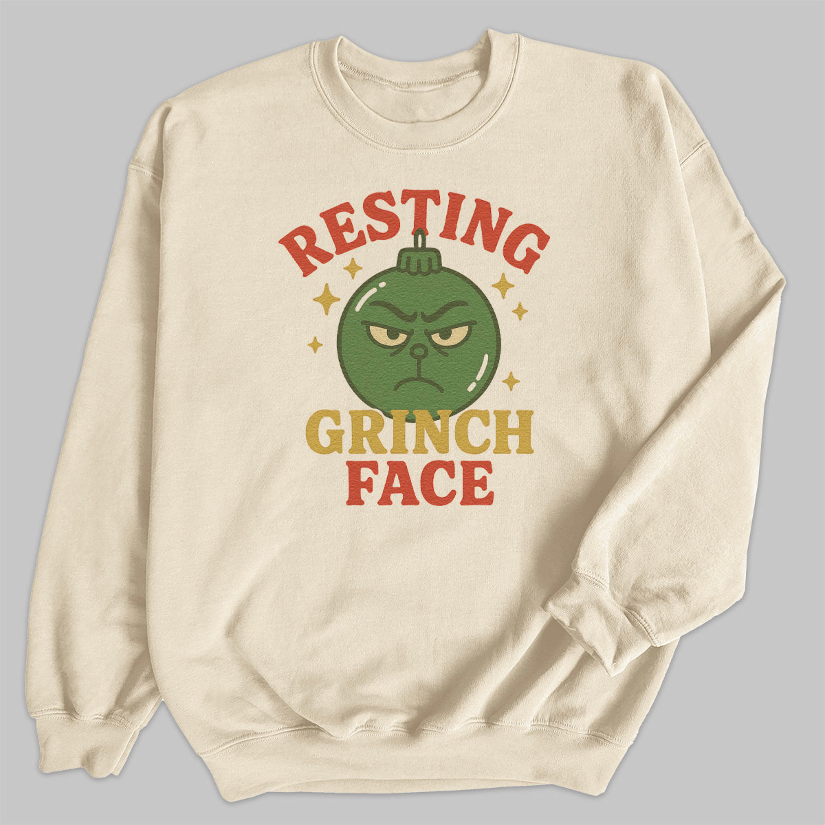 Resting Grinch Face - Christmas Jumper Sweatshirt - Adult & Kids - All Sizes