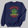 Resting Grinch Face - Christmas Jumper Sweatshirt - Adult & Kids - All Sizes