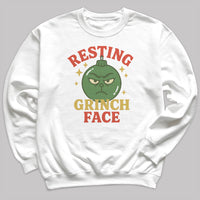 Resting Grinch Face - Christmas Jumper Sweatshirt - Adult & Kids - All Sizes