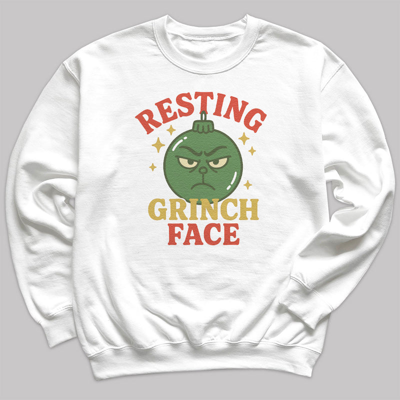 Resting Grinch Face - Christmas Jumper Sweatshirt - Adult & Kids - All Sizes