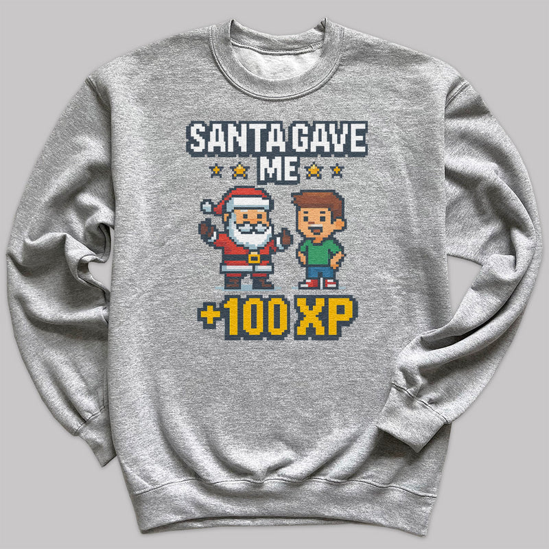 santa Gave Me 100 XP - Christmas Jumper Sweatshirt - Adult & Kids - All Sizes
