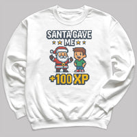 santa Gave Me 100 XP - Christmas Jumper Sweatshirt - Adult & Kids - All Sizes