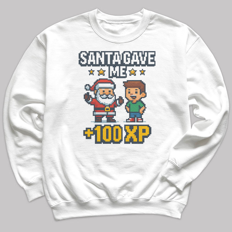 santa Gave Me 100 XP - Christmas Jumper Sweatshirt - Adult & Kids - All Sizes