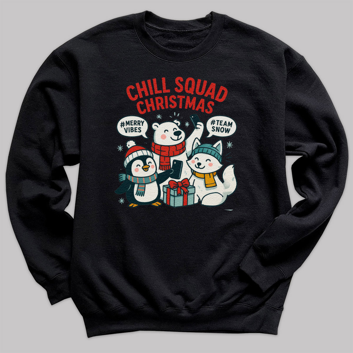 Chill Squad Christmas - Christmas Jumper Sweatshirt - Adult & Kids - All Sizes