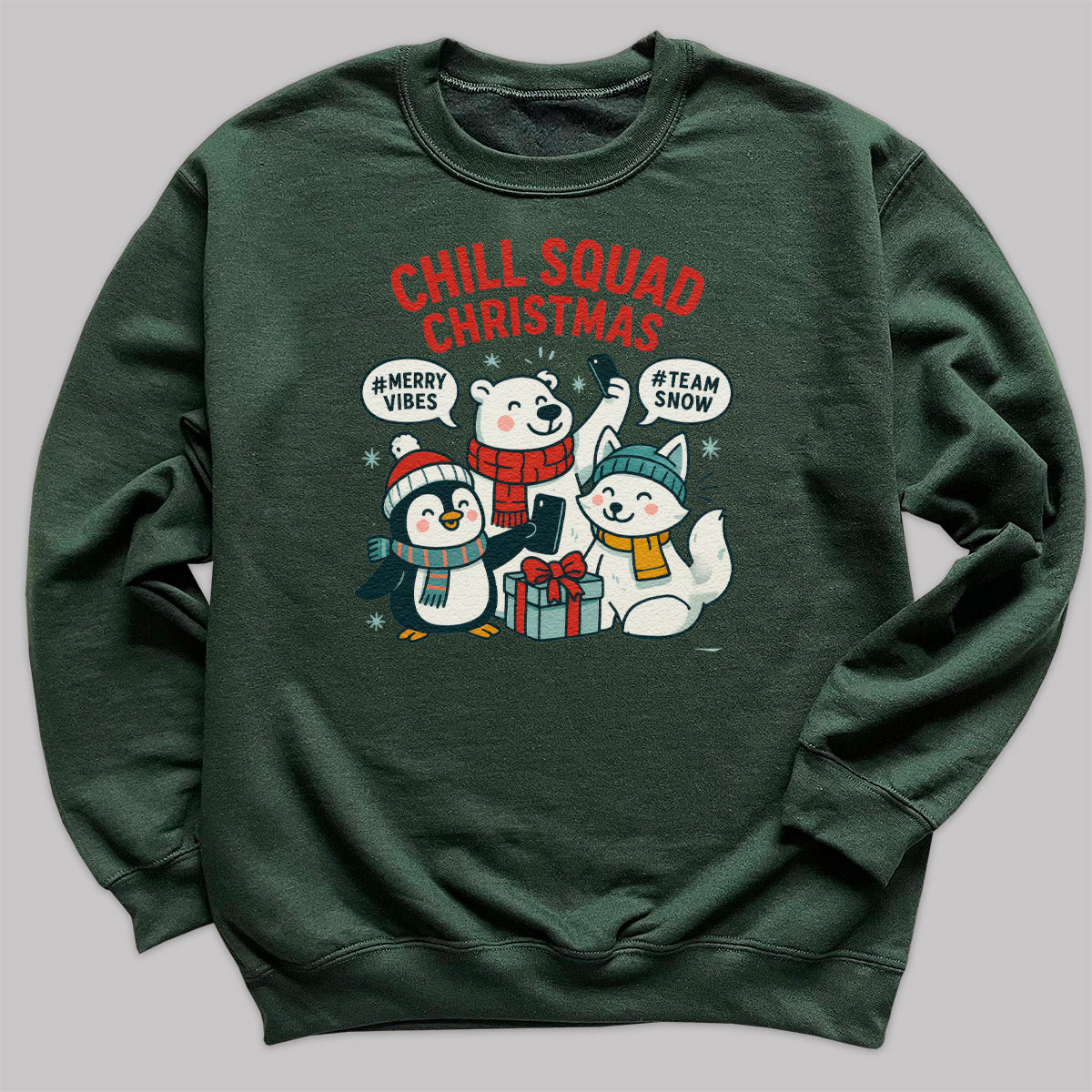 Chill Squad Christmas - Christmas Jumper Sweatshirt - Adult & Kids - All Sizes