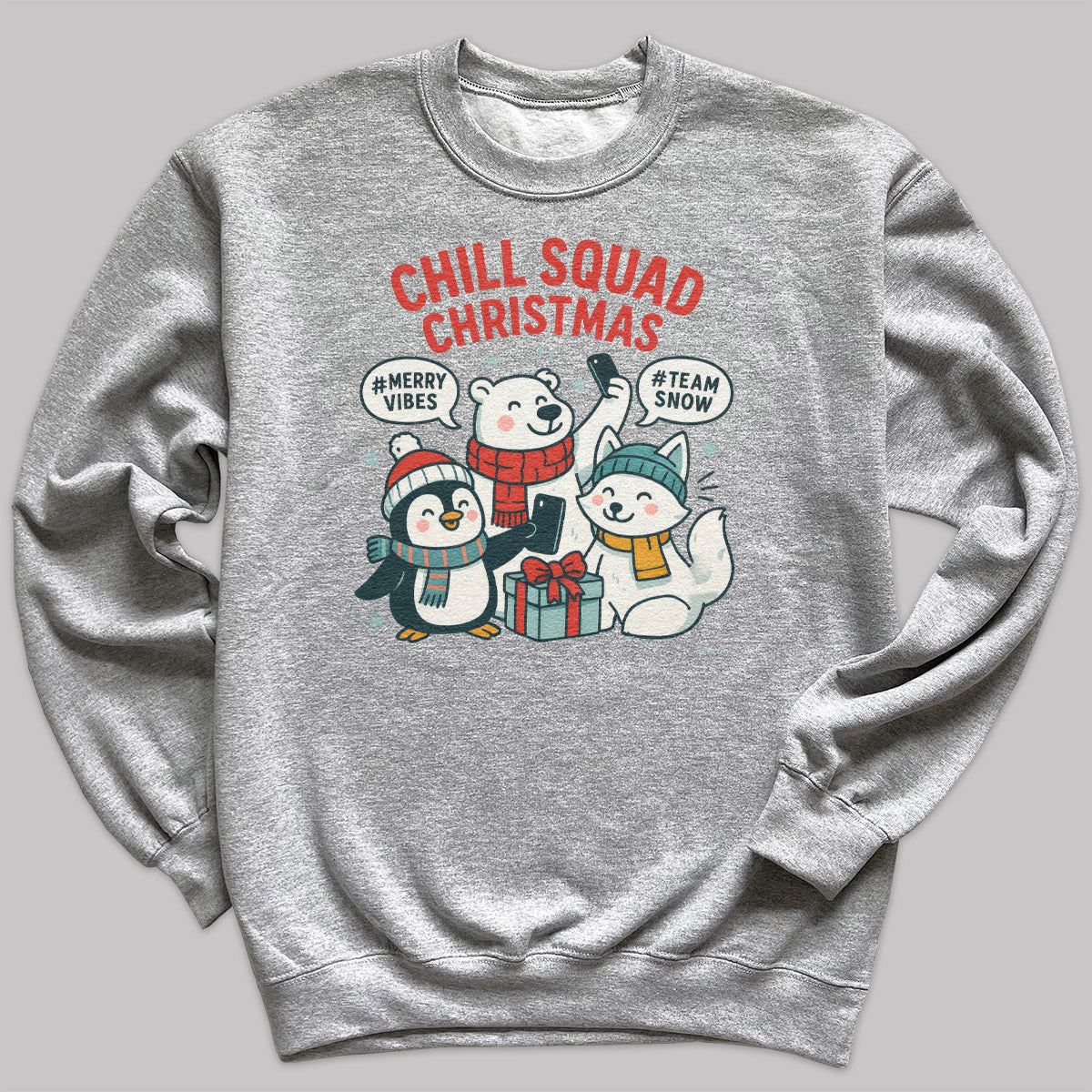 Chill Squad Christmas - Christmas Jumper Sweatshirt - Adult & Kids - All Sizes