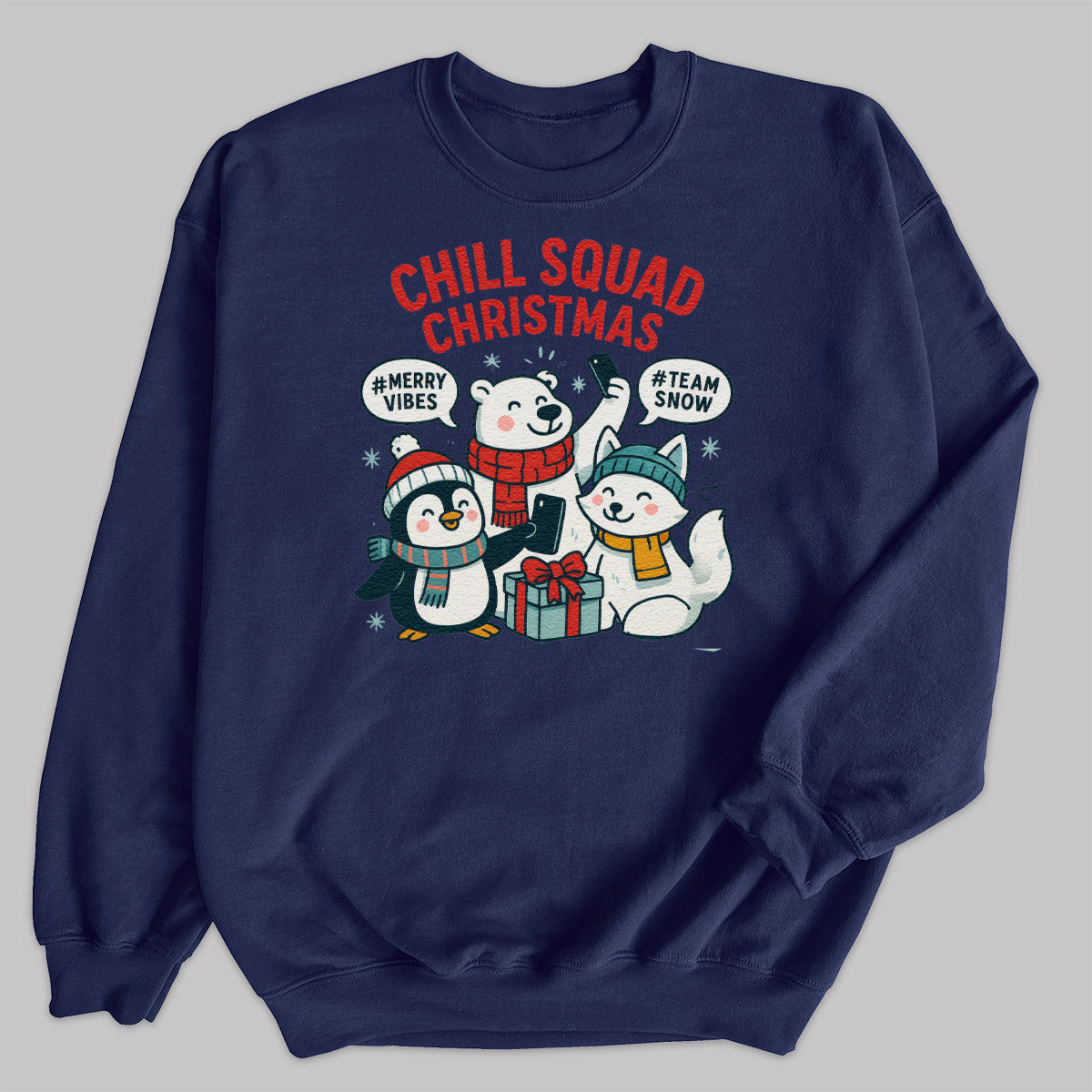 Chill Squad Christmas - Christmas Jumper Sweatshirt - Adult & Kids - All Sizes