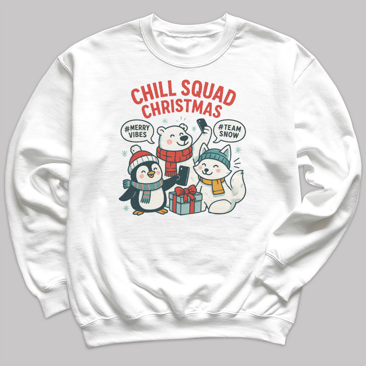 Chill Squad Christmas - Christmas Jumper Sweatshirt - Adult & Kids - All Sizes