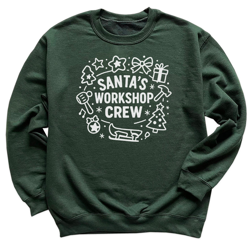 Santa's Workshop Crew - Christmas Jumper Sweatshirt - Adult & Kids - All Sizes