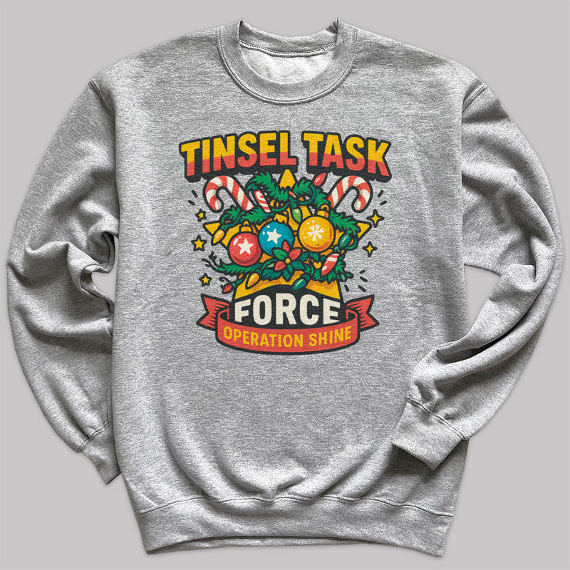 Tinsel Task Force - Christmas Jumper Sweatshirt - Adult & Kids - All Sizes