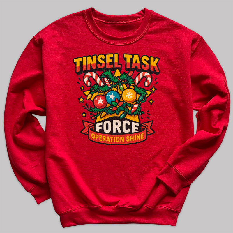Tinsel Task Force - Christmas Jumper Sweatshirt - Adult & Kids - All Sizes