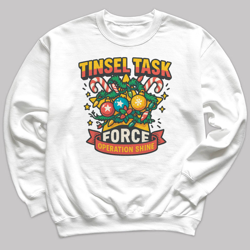 Tinsel Task Force - Christmas Jumper Sweatshirt - Adult & Kids - All Sizes