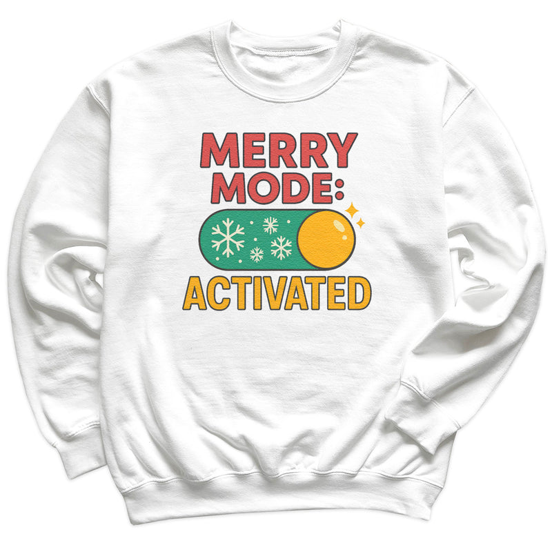 Merry Mode Activated - Christmas Jumper Sweatshirt - Adult & Kids - All Sizes