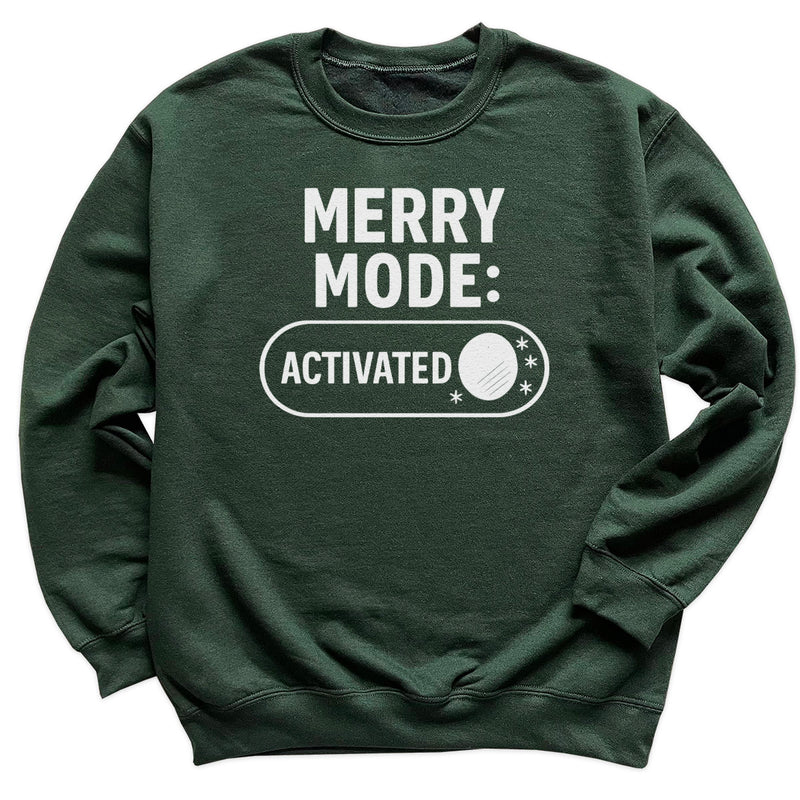 Merry Mode Activated - Christmas Jumper Sweatshirt - Adult & Kids - All Sizes