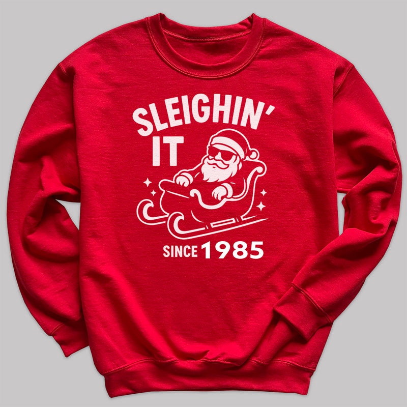 PERSONALISED Sleighin' It Since - Christmas Jumper Sweatshirt - Adult & Kids - All Sizes