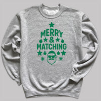Merry And Matching - Christmas Jumper Sweatshirt - Adult & Kids - All Sizes