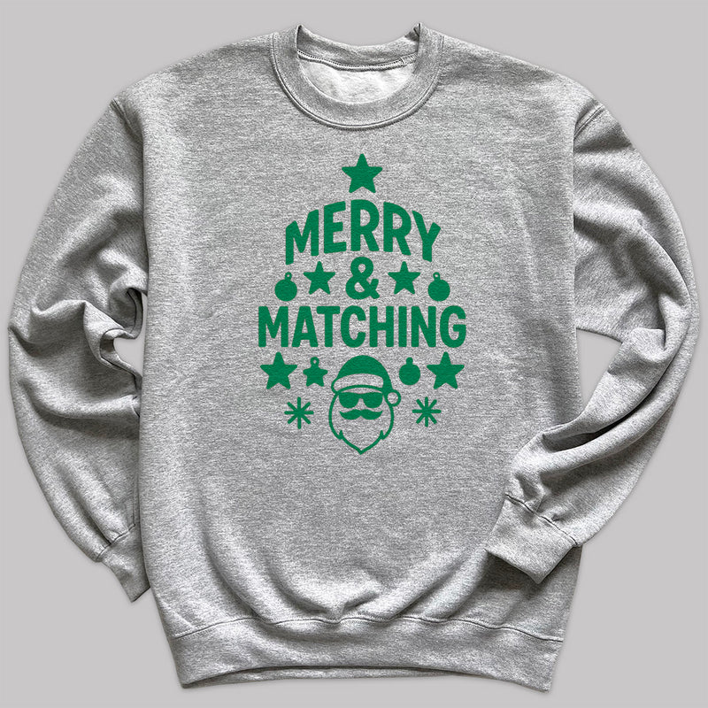 Merry And Matching - Christmas Jumper Sweatshirt - Adult & Kids - All Sizes