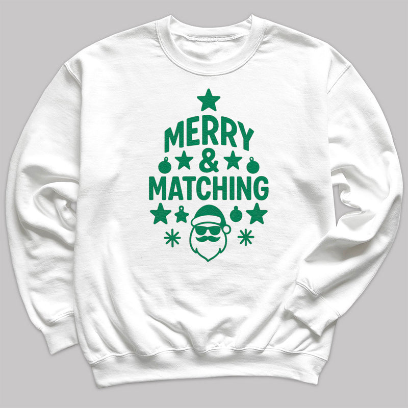Merry And Matching - Christmas Jumper Sweatshirt - Adult & Kids - All Sizes