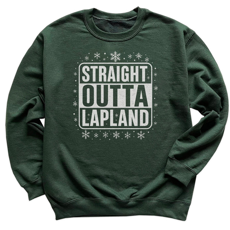 Straight Outta Lapland - Christmas Jumper Sweatshirt - Adult & Kids - All Sizes