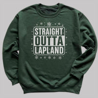 Straight Outta Lapland - Christmas Jumper Sweatshirt - Adult & Kids - All Sizes