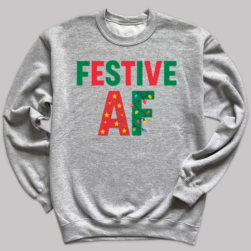 Festive AF - Christmas Jumper Sweatshirt - Adult & Kids - All Sizes