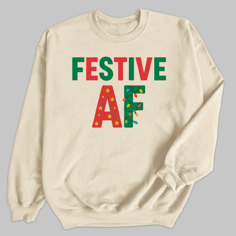 Festive AF - Christmas Jumper Sweatshirt - Adult & Kids - All Sizes