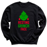 Resting GRINCH Face - Christmas Jumper Sweatshirt - Adult & Kids - All Sizes