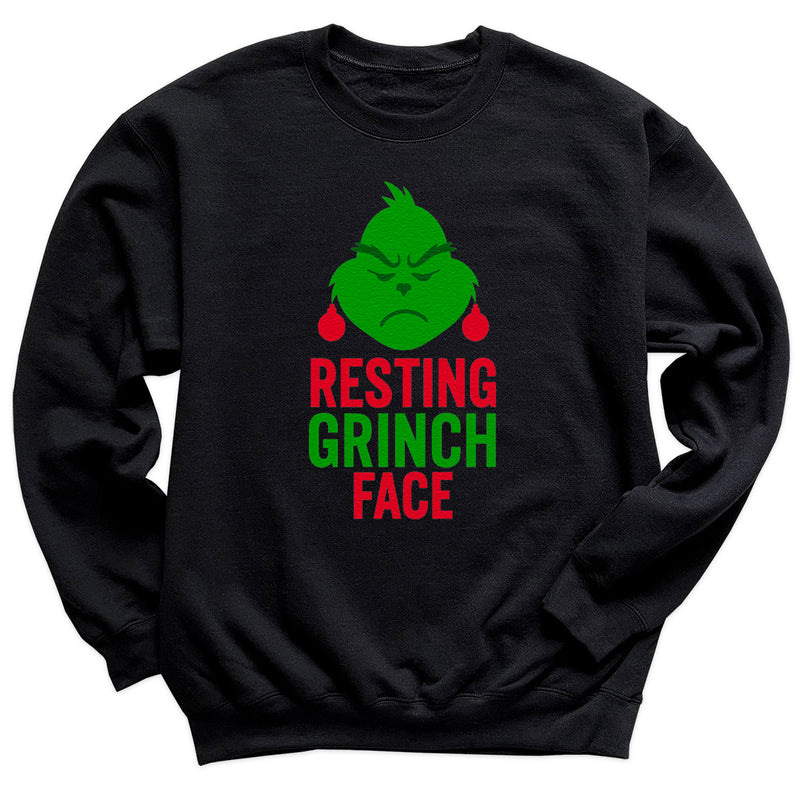 Resting GRINCH Face - Christmas Jumper Sweatshirt - Adult & Kids - All Sizes