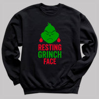 Resting GRINCH Face - Christmas Jumper Sweatshirt - Adult & Kids - All Sizes