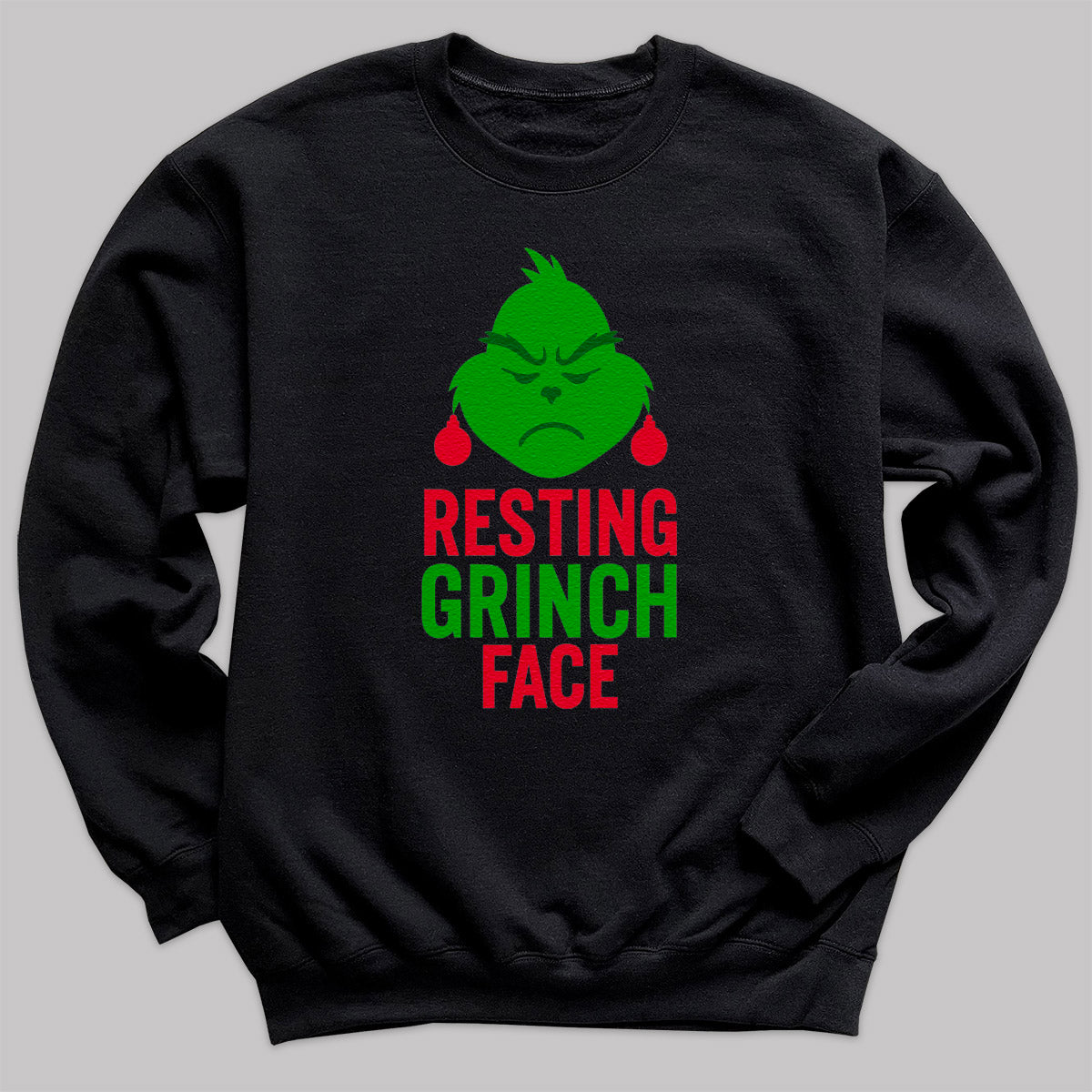 Resting GRINCH Face - Christmas Jumper Sweatshirt - Adult & Kids - All Sizes