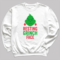 Resting GRINCH Face - Christmas Jumper Sweatshirt - Adult & Kids - All Sizes