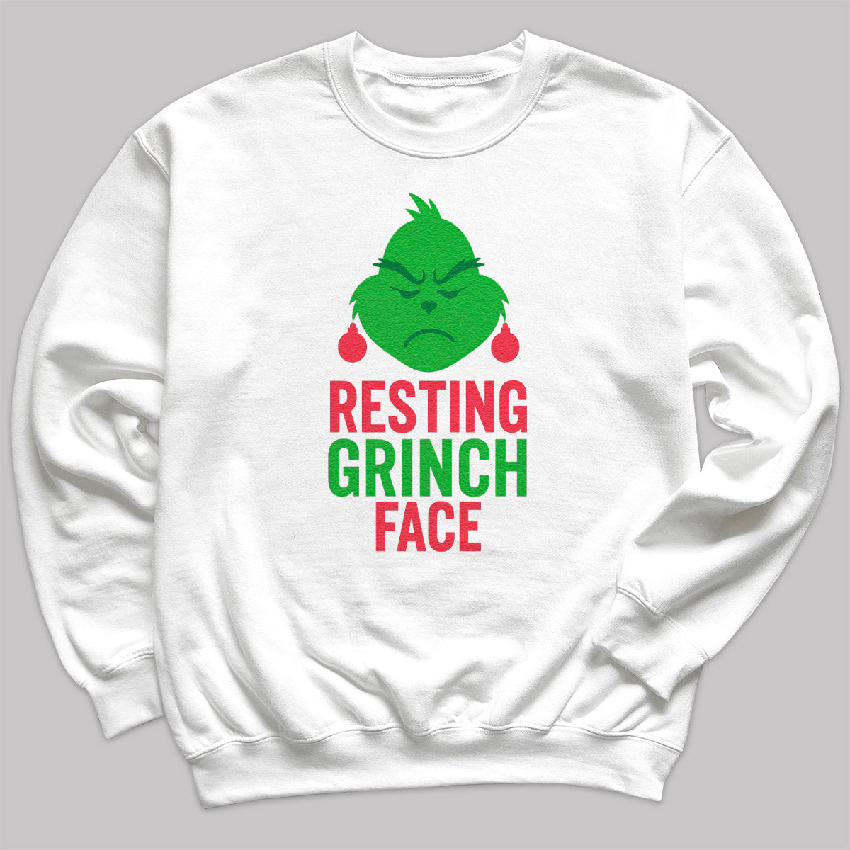 Resting GRINCH Face - Christmas Jumper Sweatshirt - Adult & Kids - All Sizes