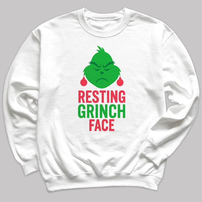 Resting GRINCH Face - Christmas Jumper Sweatshirt - Adult & Kids - All Sizes