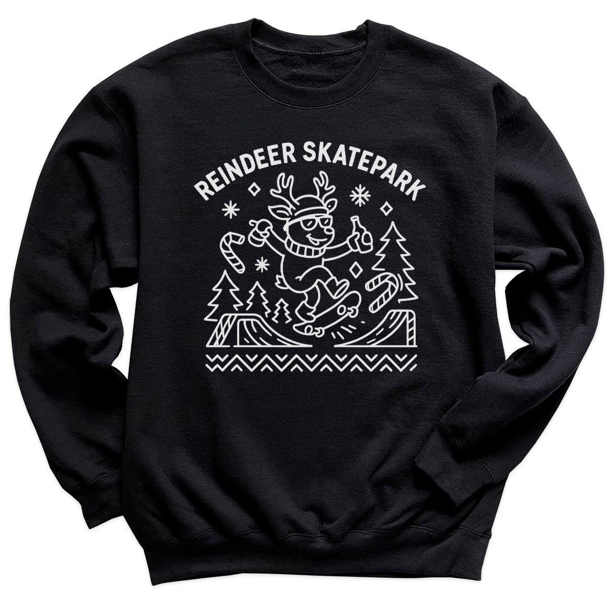 Reindeer Skatepark - Christmas Jumper Sweatshirt - Adult & Kids - All Sizes