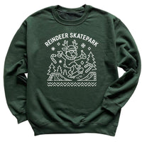 Reindeer Skatepark - Christmas Jumper Sweatshirt - Adult & Kids - All Sizes