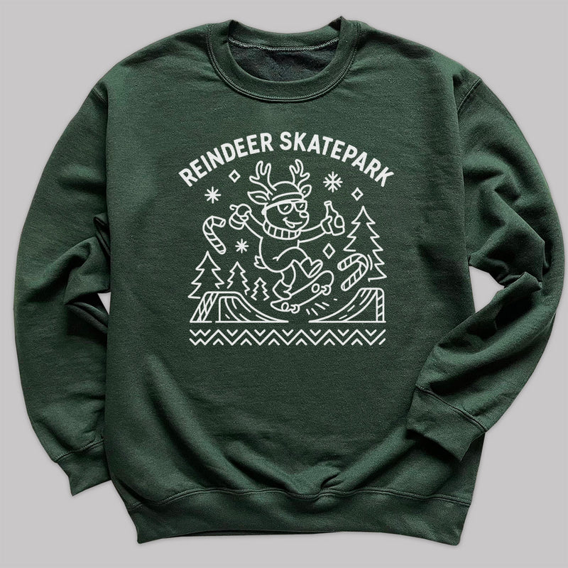 Reindeer Skatepark - Christmas Jumper Sweatshirt - Adult & Kids - All Sizes