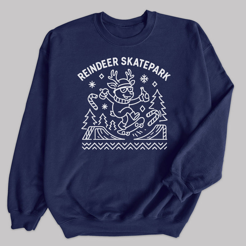 Reindeer Skatepark - Christmas Jumper Sweatshirt - Adult & Kids - All Sizes