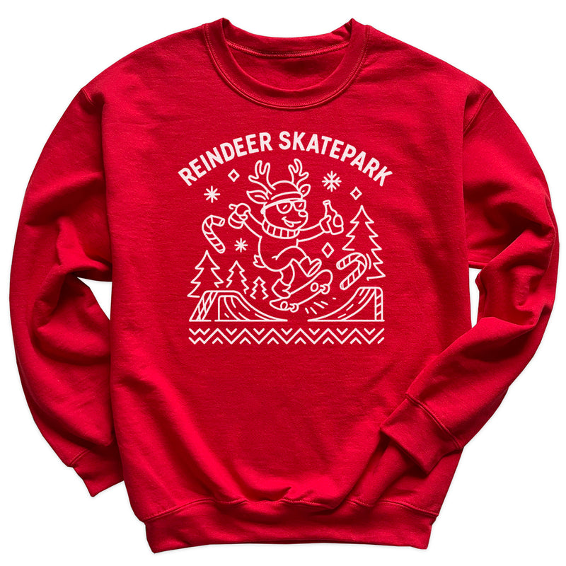 Reindeer Skatepark - Christmas Jumper Sweatshirt - Adult & Kids - All Sizes