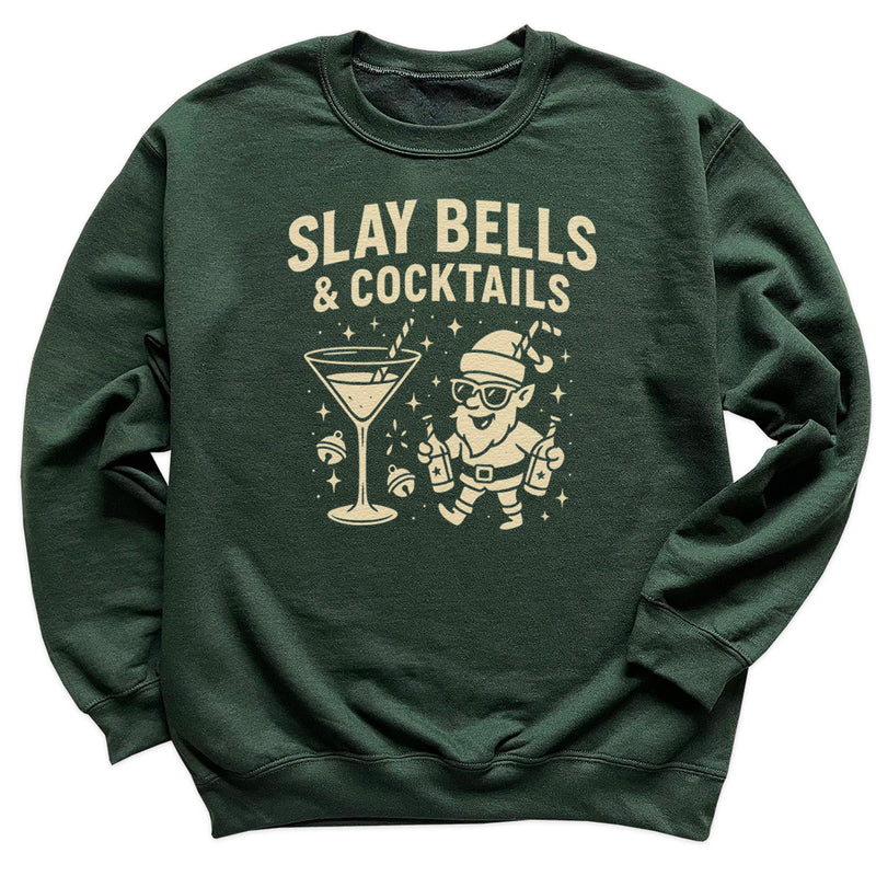Slay Bells And Cocktails - Christmas Jumper Sweatshirt - All Sizes