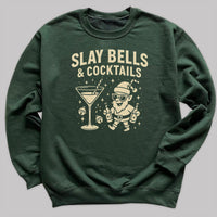 Slay Bells And Cocktails - Christmas Jumper Sweatshirt - All Sizes