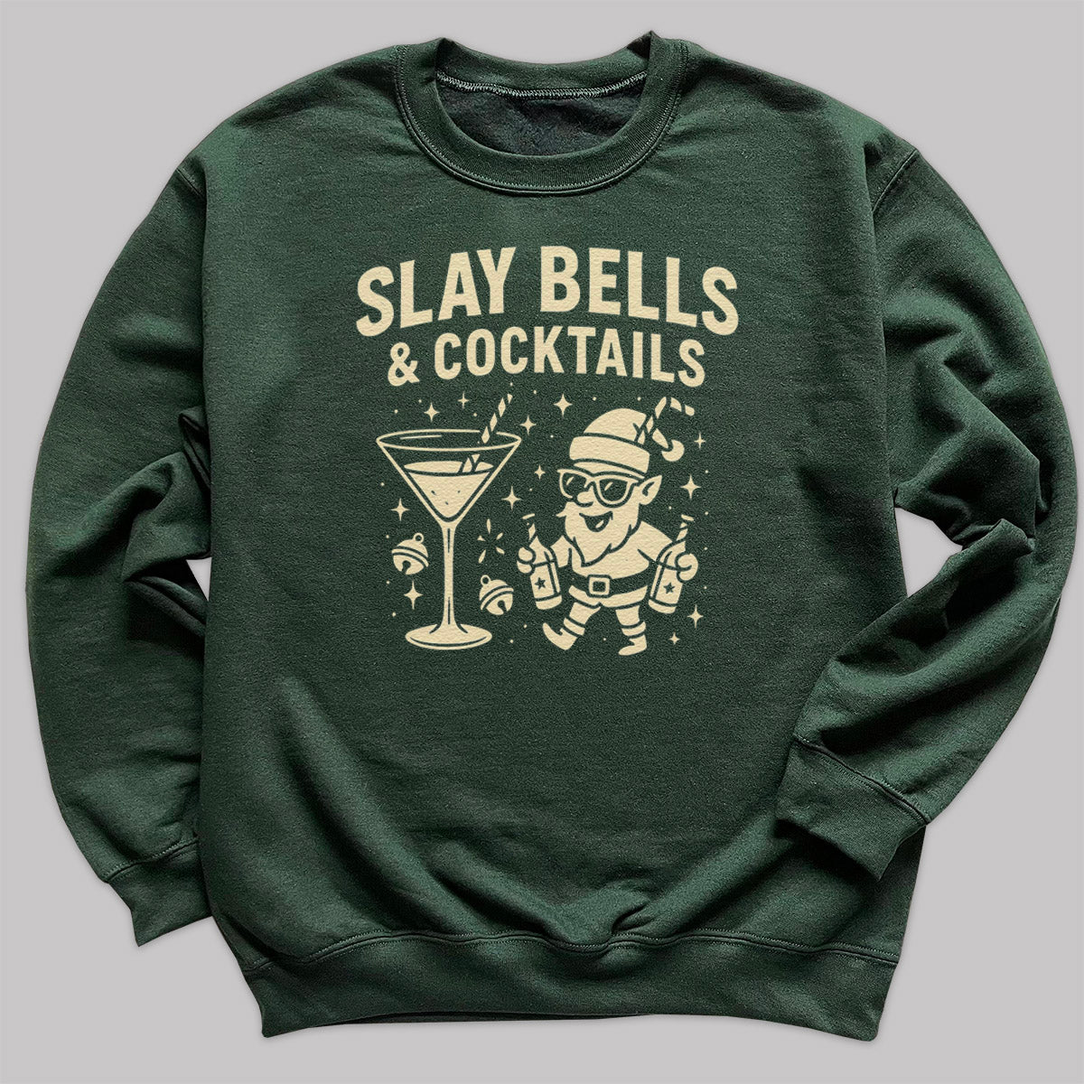 Slay Bells And Cocktails - Christmas Jumper Sweatshirt - All Sizes