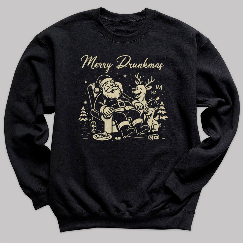 Merry Drunkmas - Christmas Jumper Sweatshirt - Adult & Kids - All Sizes