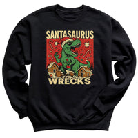 Santasaurus Wrecks - Christmas Jumper Sweatshirt - Adult & Kids - All Sizes