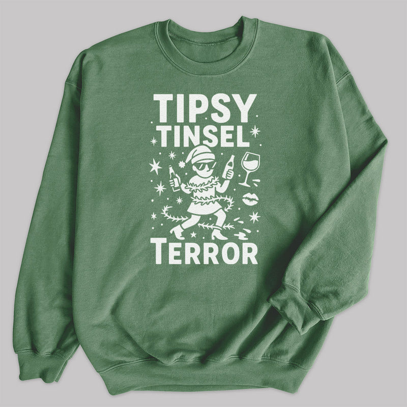 Tipsy Tinsel Terror - Christmas Jumper Sweatshirt - Adult & Kids - All Sizes