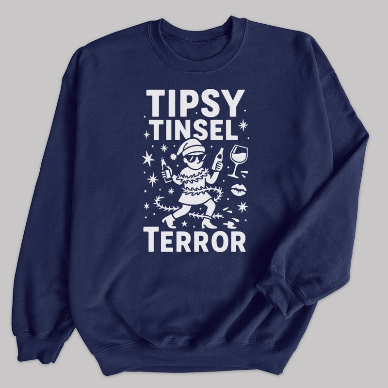 Tipsy Tinsel Terror - Christmas Jumper Sweatshirt - Adult & Kids - All Sizes