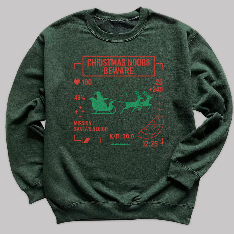 Christmas Noobs Beware - Christmas Jumper Sweatshirt - Adult & Kids - All Sizes