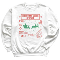 Christmas Noobs Beware - Christmas Jumper Sweatshirt - Adult & Kids - All Sizes