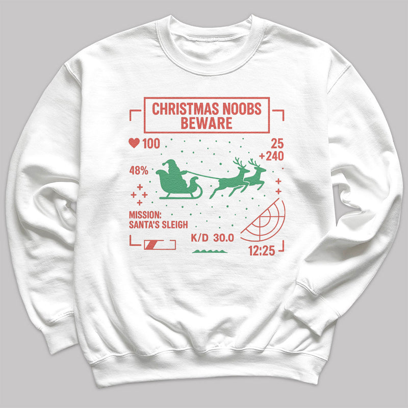 Christmas Noobs Beware - Christmas Jumper Sweatshirt - Adult & Kids - All Sizes
